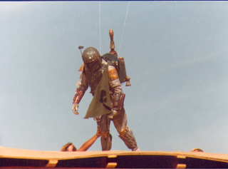 Illustration for article titled Secret behind-the-scenes Star Wars photos show the final flight of Boba Fett